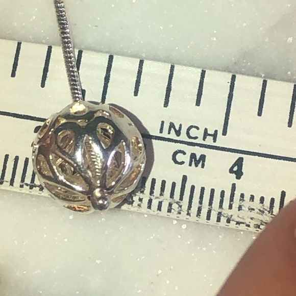 VTG Sterling Silver Filigree Ball Long Thread Dangle Earrings Approx 2” - Picture 4 of 5